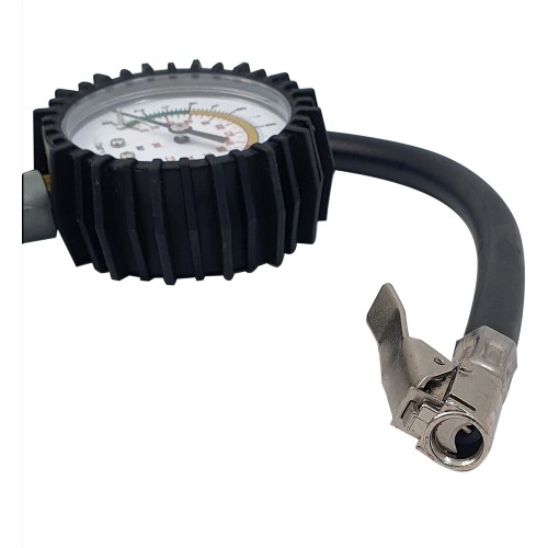 Wheel inflation gun with pressure gauge