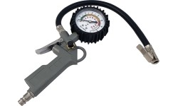 Wheel inflation gun with pressure gauge