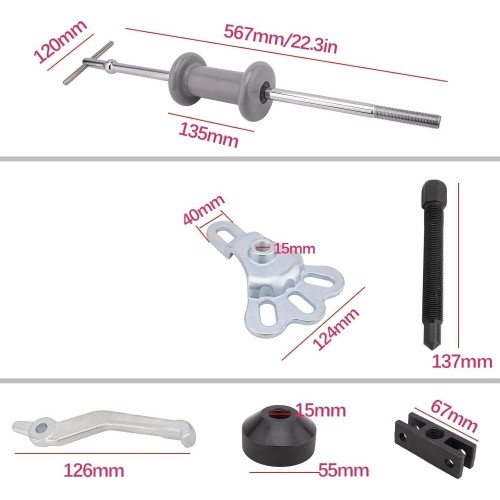 Sliding hammer/puller set 9pcs