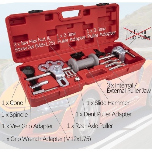 Sliding hammer/puller set 9pcs