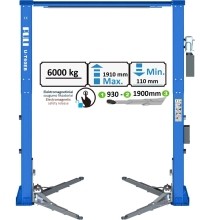 Hidraulinis dviejų kolonų keltuvas su elektromagnetiniu fiksavimu, 6.0t