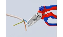 Angled electricians scissors KNIPEX