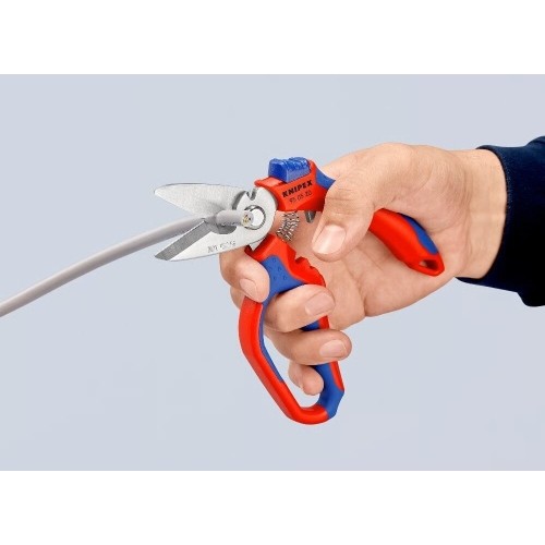 Angled electricians scissors KNIPEX