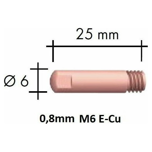 Antgalis, MB14 MB15 M6x25 - 0,8 E-Cu