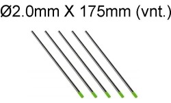 TIG volframo elektrodas Binzel WP Ø2.0mm X 175mm (1 vnt.), žalias