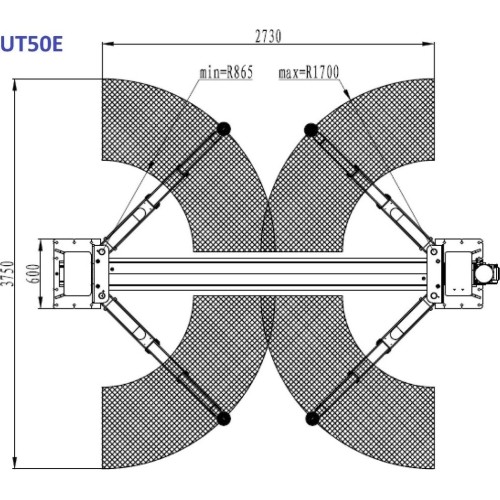 Hidraulinis dviejų kolonų keltuvas su elektromagnetiniu fiksavimu, 5.0t