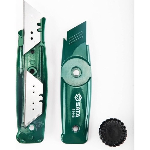 Zinc alloy utility knife 19mm with 5 spare blades