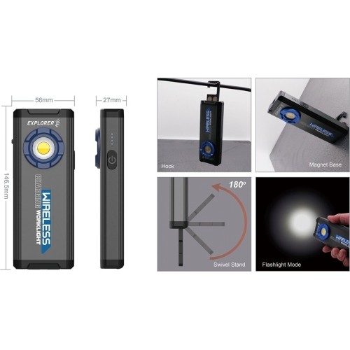 Prožektorius darbui COB LED (su belaidžio įkrovimo stotele)