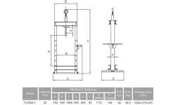 Hydraulic shop press with gauge 20t