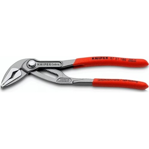 Santechninės replės prailgintos KNIPEX SLIM Cobra su fiksavimu 180mm