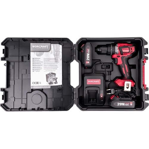 Li-ion Cordless Driver / Drill 20V with accesory kit 74pcs, 2x2.0Ah