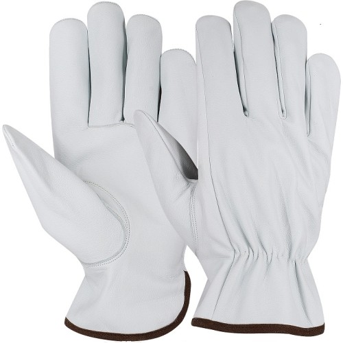 Darbo pirštinės L2, odinės, baltos