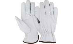 Darbo pirštinės L2, odinės, baltos