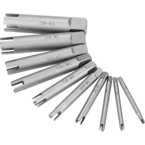 Screw tap extractor set 10pcs M4-M24