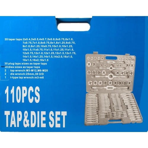 Taps and dies set 110pcs. M2-M18