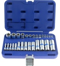 1/4" + 3/8" + 1/2" Dr. E - Socket set 28pcs.