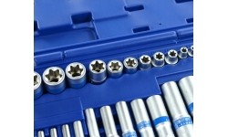 Galvučių rinkinys 1/4 + 3/8 + 1/2 E 28vnt.