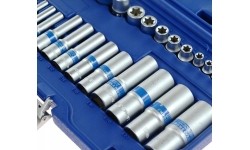 Galvučių rinkinys 1/4 + 3/8 + 1/2 E 28vnt.