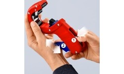 Pipe cutter for thin-walled plastic drain pipes 32-50mm KNIPEX DP50