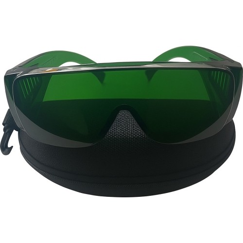 Laser welding safety glasses with case (dark green)