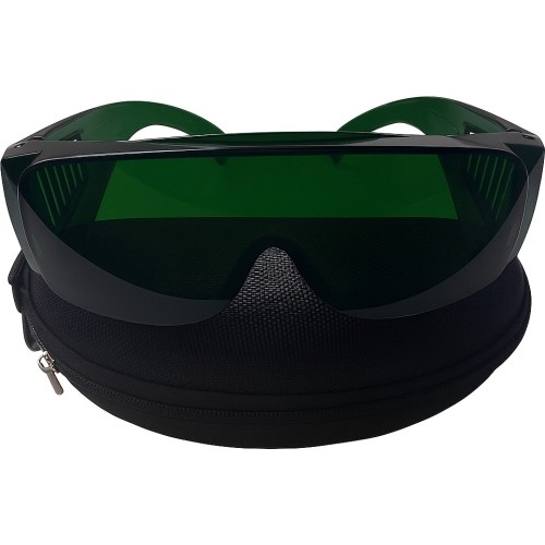 Laser welding safety glasses with case (dark green)