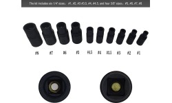 Adapterių rinkinys sriegikliams 1/4", 3/8 10vnt.