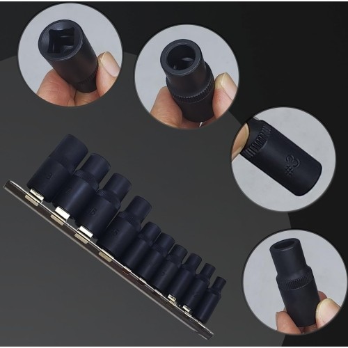 Adapterių rinkinys sriegikliams 1/4", 3/8 10vnt.