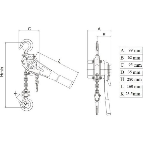 Double lever block 0.5t
