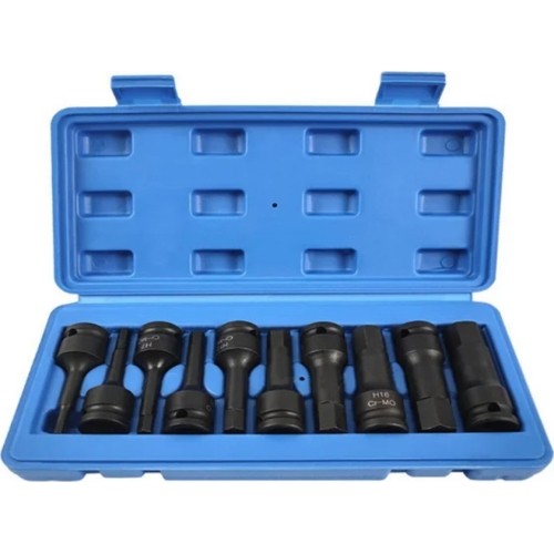 1/2" Dr. Deep bit socket impact set (IMBUS) 10pcs