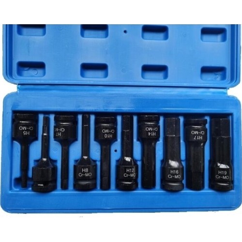 1/2" Dr. Deep bit socket impact set (IMBUS) 10pcs