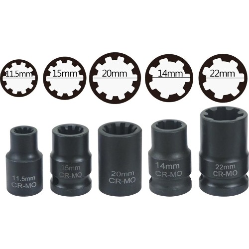 Brake caliper socket and bit socket set 17pcs