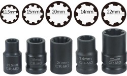 Brake caliper socket and bit socket set 17pcs