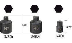 Brake caliper socket and bit socket set 17pcs