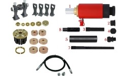 Guolių nuėmimo/uždėjimo rinkinys su hidrauliniu cilindru ir jungtimis 46vnt.