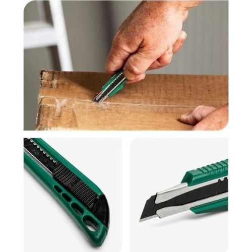 Peilis plastikine rankena su keičiama geležte 9x80mm