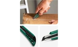 Peilis plastikine rankena su keičiama geležte 9x80mm