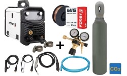 Semi-automatic KIT FORBY® MIG 200ST LED (synergistic) + CO2 cylinder 8l with accessories