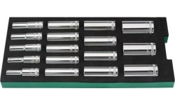 Tray. 1/2" Dr. Deep socket set 17pcs 6pt