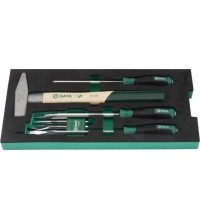 Tray. Hammer, screwdriver, punch and chisel set 9pcs