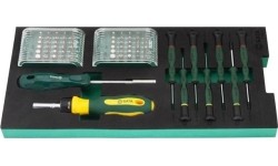 Tray. Bits, bit driver and presicion screwdriver set 71pcs