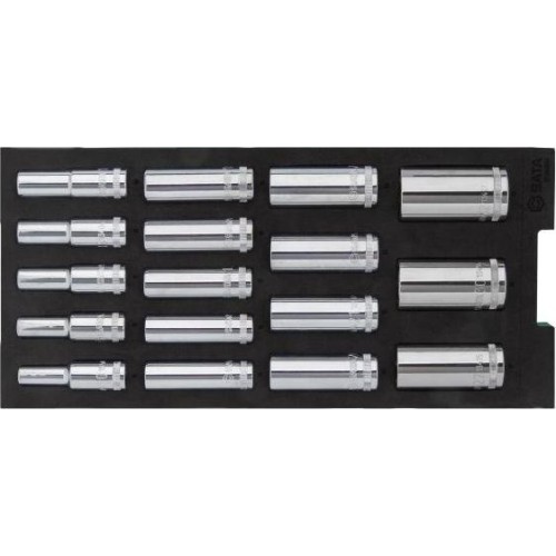Tray. 1/2" Dr. Deep socket set 17pcs 6pt