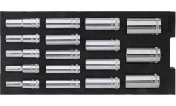 Tray. 1/2" Dr. Deep socket set 17pcs 6pt