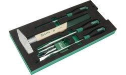 Tray. Hammer, screwdriver, punch and chisel set 9pcs