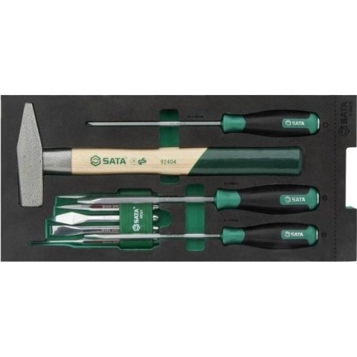 Tray. Hammer, screwdriver, punch and chisel set 9pcs