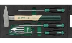 Tray. Hammer, screwdriver, punch and chisel set 9pcs