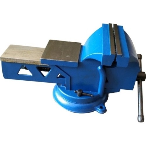 Steel bench vice swivel base with anvil - Lūpų plotis 150mm, 11.5kg