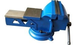 Steel bench vice swivel base with anvil - Lūpų plotis 150mm, 11.5kg