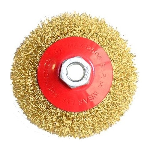 Crimped wire bevel wheel brush - Ø 100mm