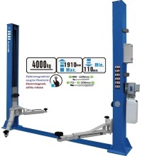 Hidraulinis 2 kolonų keltuvas su elektromag. fiksavimu, (3 pakopų letenos) 4.0t - 4.0t, 380V
