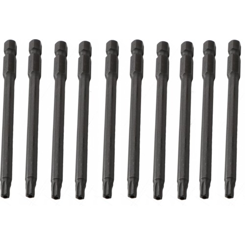 Antgalis smūginis TORX su kiauryme 1/4" (6.3mm), 10vnt. - T27 x 100mm